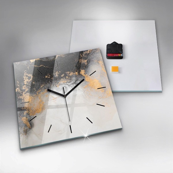 Square wall clock Artistic marble