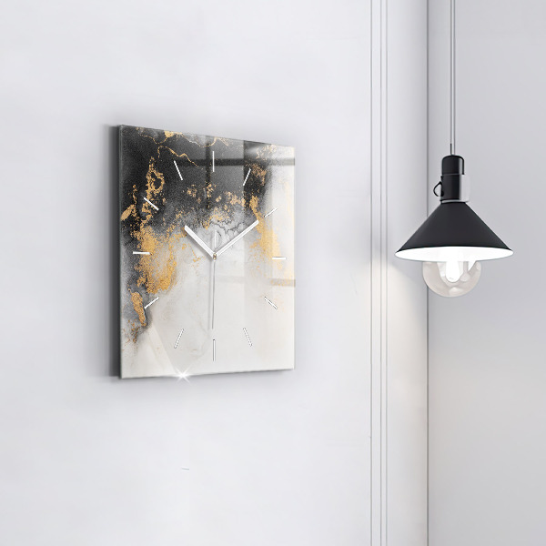 Square wall clock Artistic marble