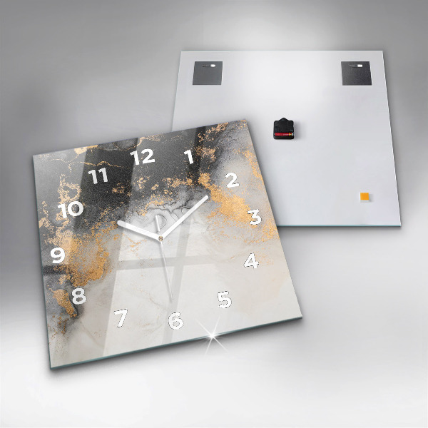 Square wall clock Artistic marble