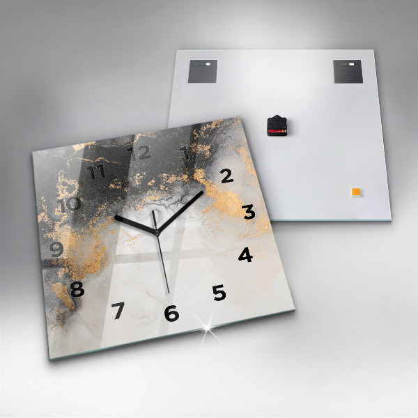 Square wall clock Artistic marble