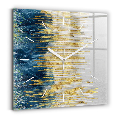 Square wall clock Decorative pattern and gold