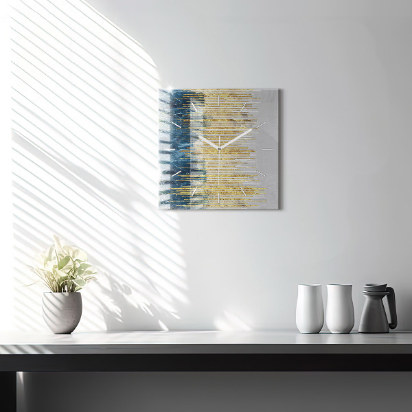 Square wall clock Decorative pattern and gold