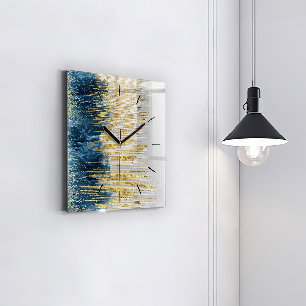 Square wall clock Decorative pattern and gold