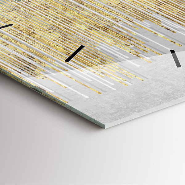 Square wall clock Decorative pattern and gold