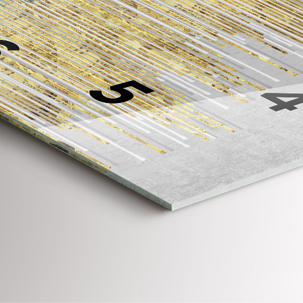 Square wall clock Decorative pattern and gold