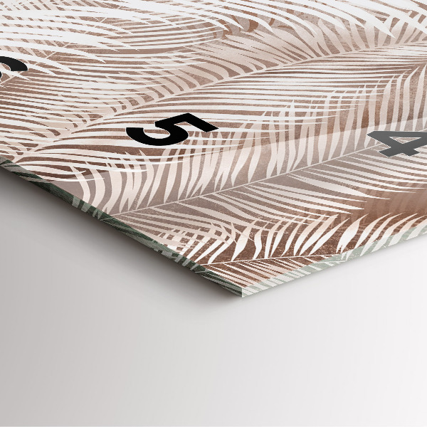 Square wall clock Tropical boho leaves