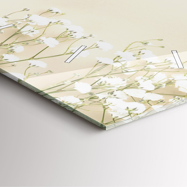 Square wall clock Blooming gypsophila flowers