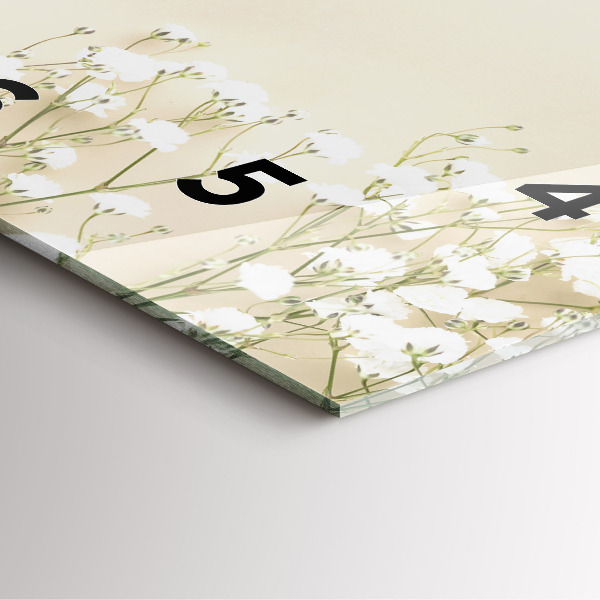 Square wall clock Blooming gypsophila flowers