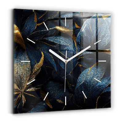 Square wall clock Decorative flowers