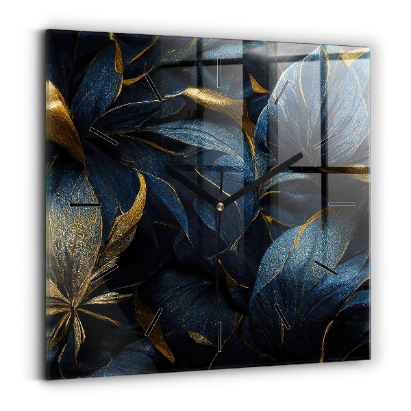 Square wall clock Decorative flowers