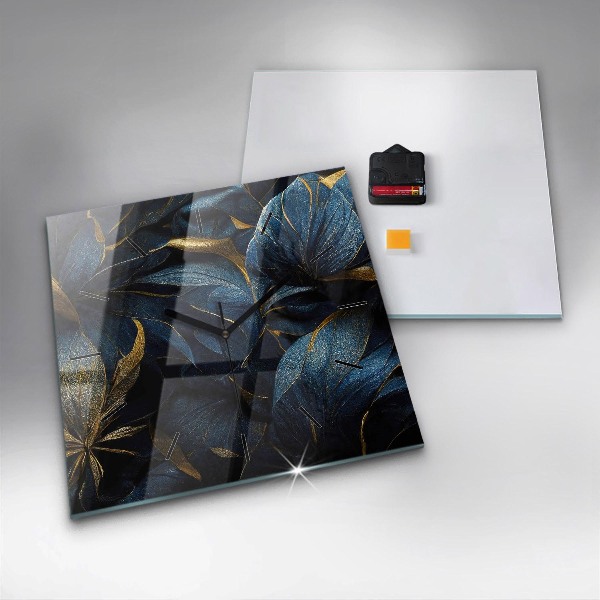 Square wall clock Decorative flowers