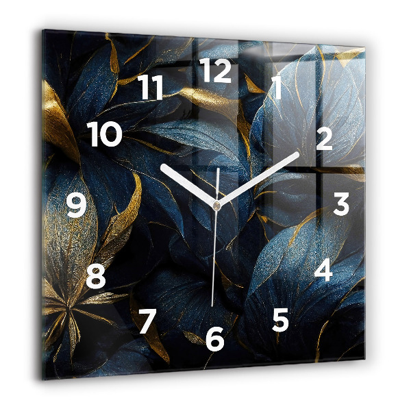 Square wall clock Decorative flowers