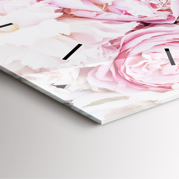 Square wall clock Decorative flowers