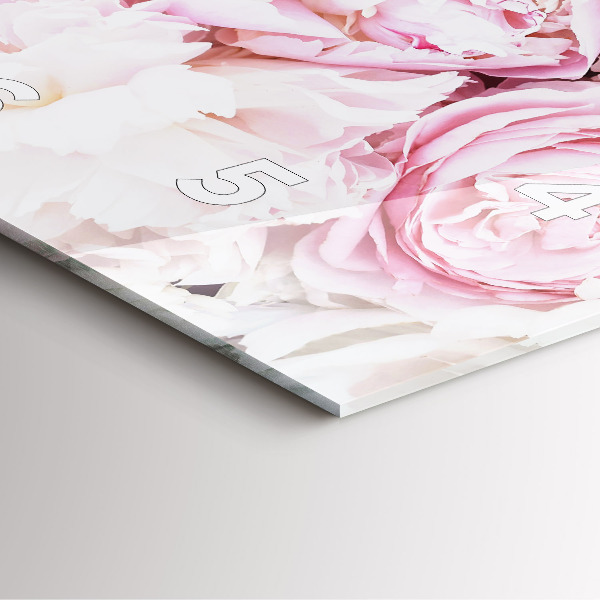 Square wall clock Decorative flowers