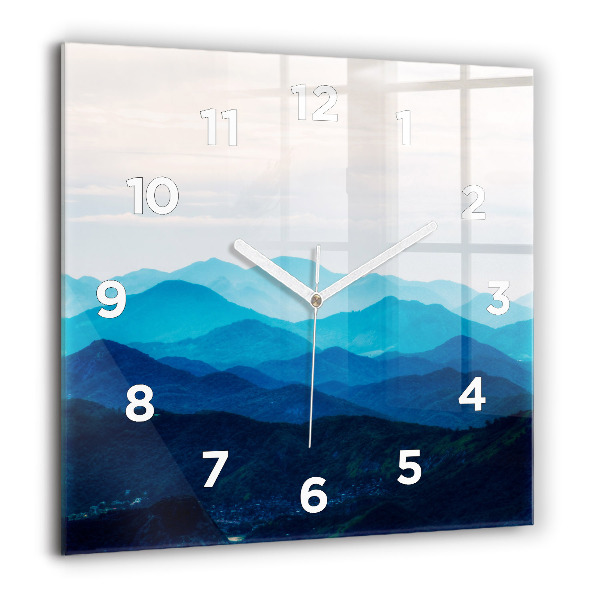 Square wall clock Watercolor mountains