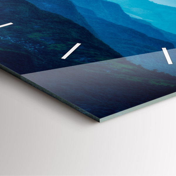 Square wall clock Watercolor mountains