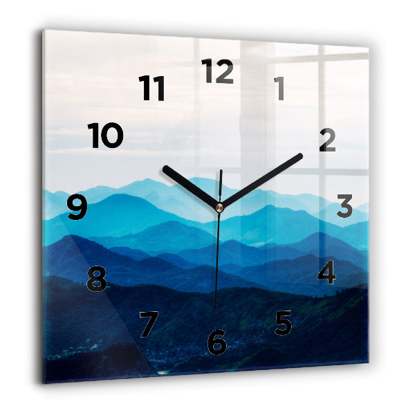 Square wall clock Watercolor mountains