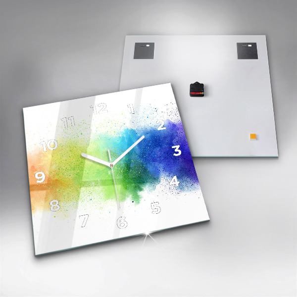 Square wall clock Abstract rainbow