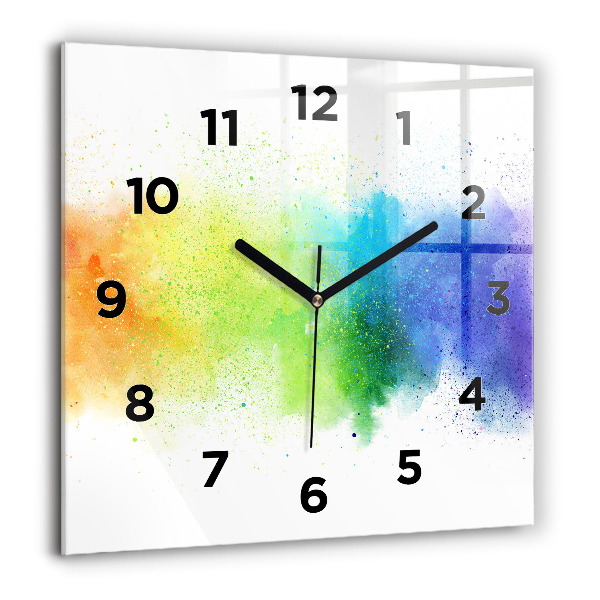 Square wall clock Abstract rainbow