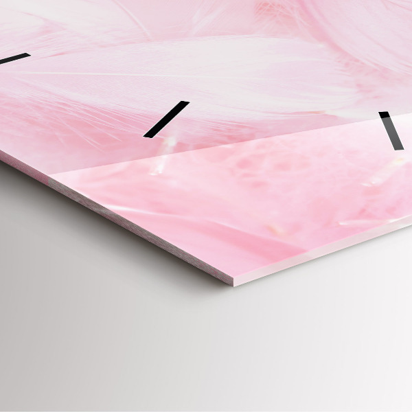 Square wall clock Feathers – abstract