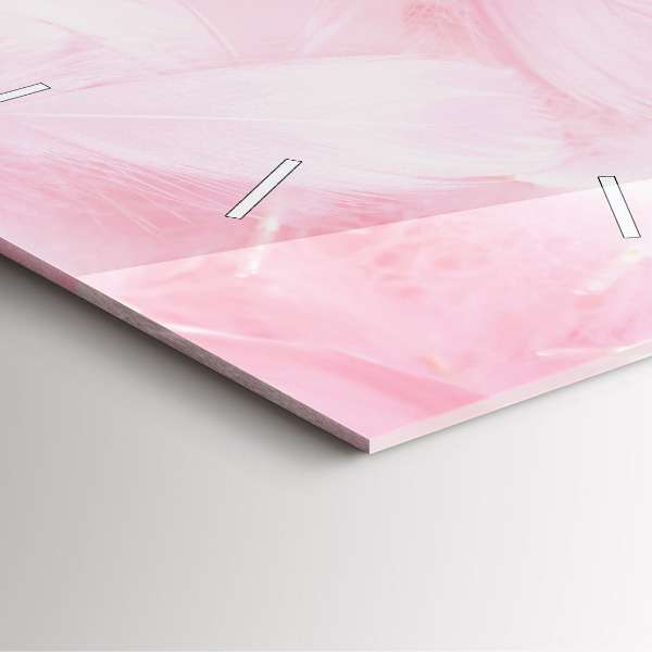 Square wall clock Feathers – abstract