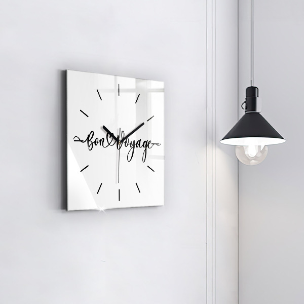 Square wall clock The inscription Bon voyage