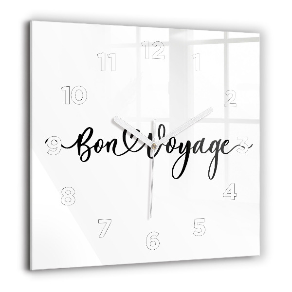 Square wall clock The inscription Bon voyage