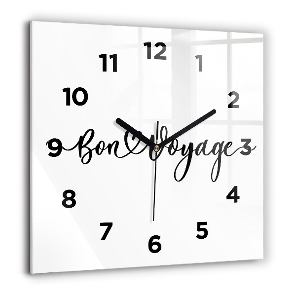 Square wall clock The inscription Bon voyage