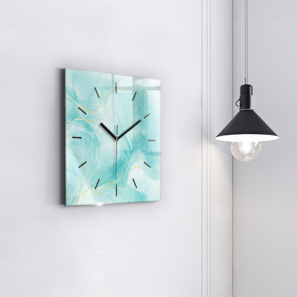 Square wall clock Abstract marble