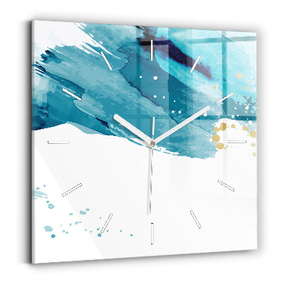 Square wall clock Brush strokes