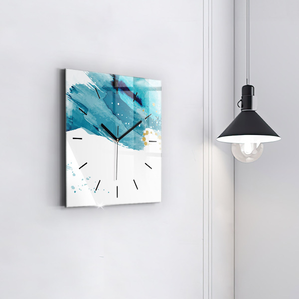 Square wall clock Brush strokes