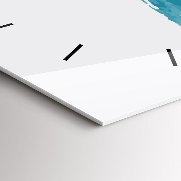 Square wall clock Brush strokes