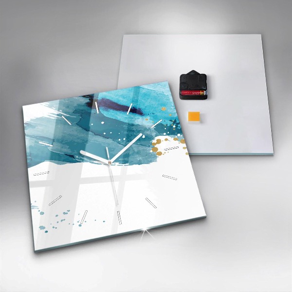 Square wall clock Brush strokes