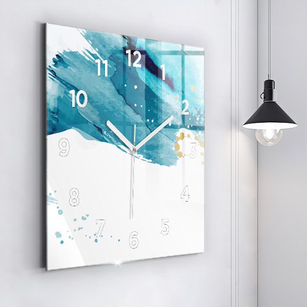 Square wall clock Brush strokes