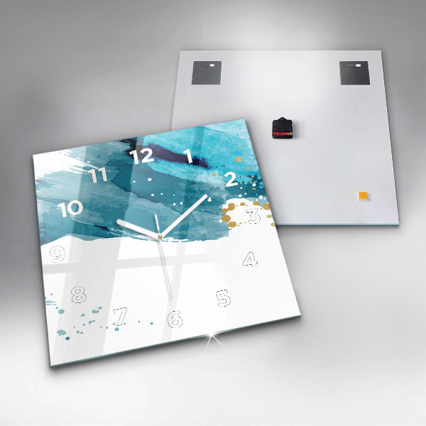 Square wall clock Brush strokes