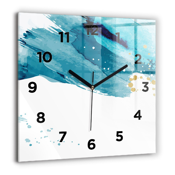 Square wall clock Brush strokes