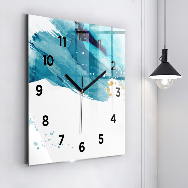 Square wall clock Brush strokes