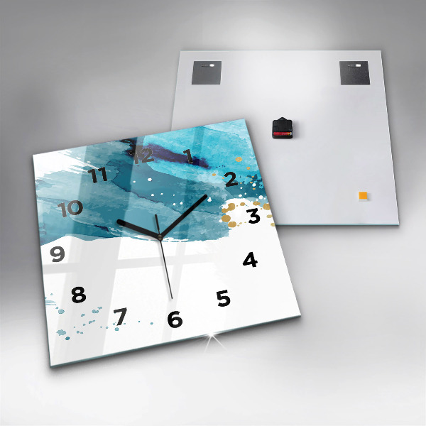 Square wall clock Brush strokes