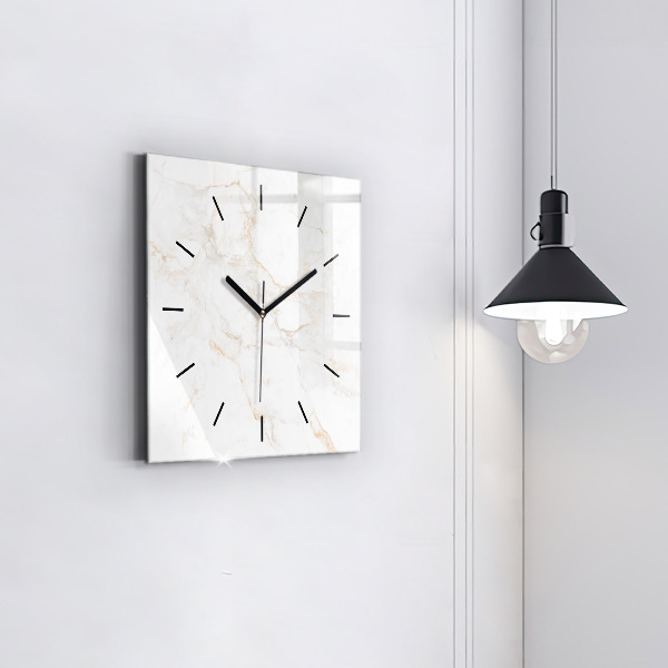Square wall clock Elegant marble