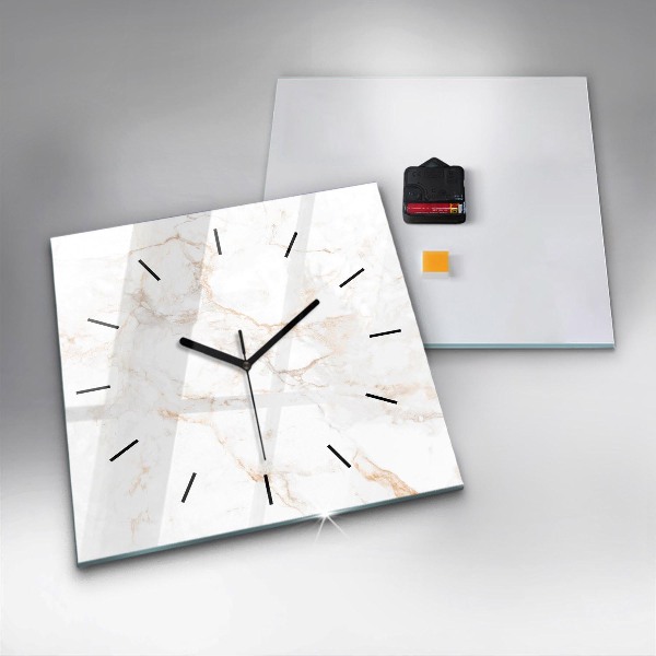 Square wall clock Elegant marble