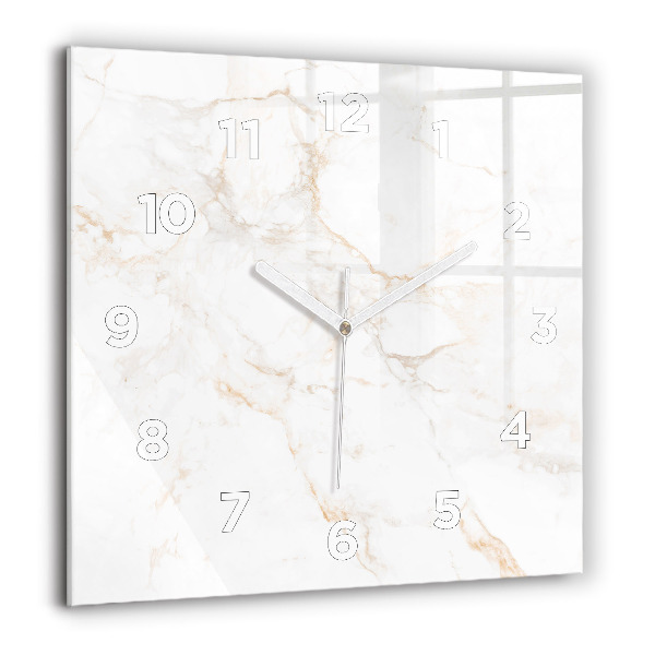 Square wall clock Elegant marble