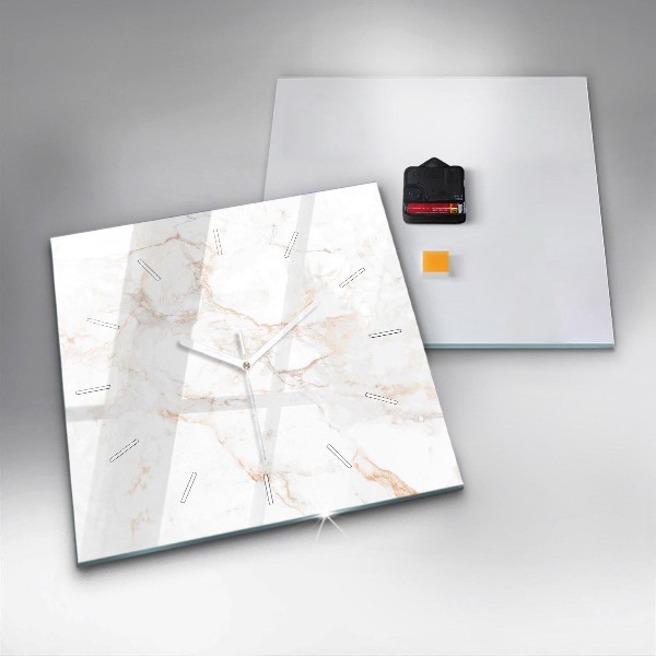 Square wall clock Elegant marble