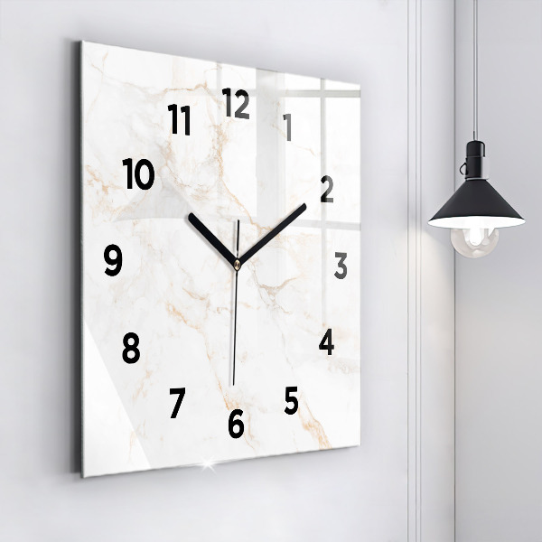 Square wall clock Elegant marble