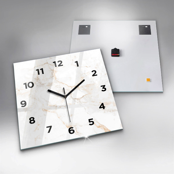 Square wall clock Elegant marble
