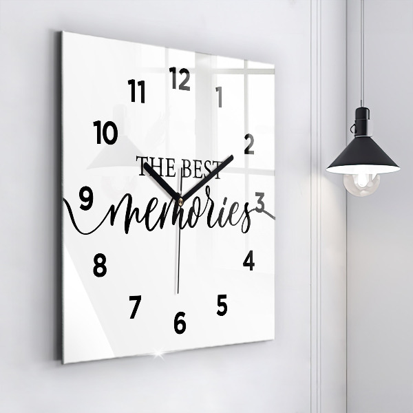 Square wall clock The inscription Memories