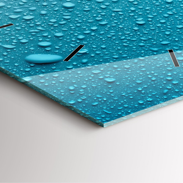 Square wall clock Water drops on glass