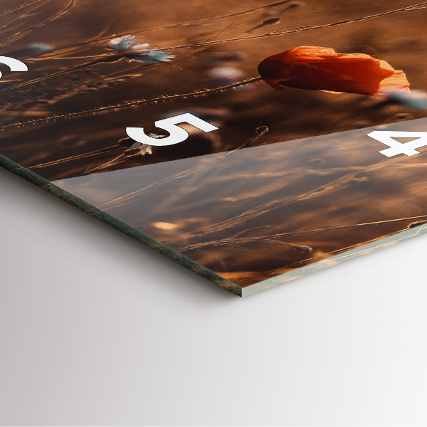 Square wall clock Field sunrise