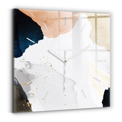 Square wall clock Abstraction spots