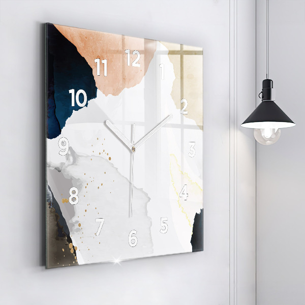 Square wall clock Abstraction spots