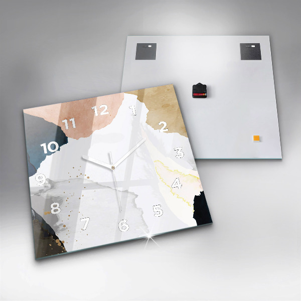 Square wall clock Abstraction spots